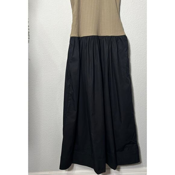NEW Banana Republic Ribbed Racerback Tank Drop Waist Maxi Dress Olive Black Sz M - Picture 8 of 14